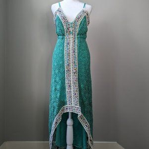 Meghan LA Crochet Lace Beaded Hi-Low Dress